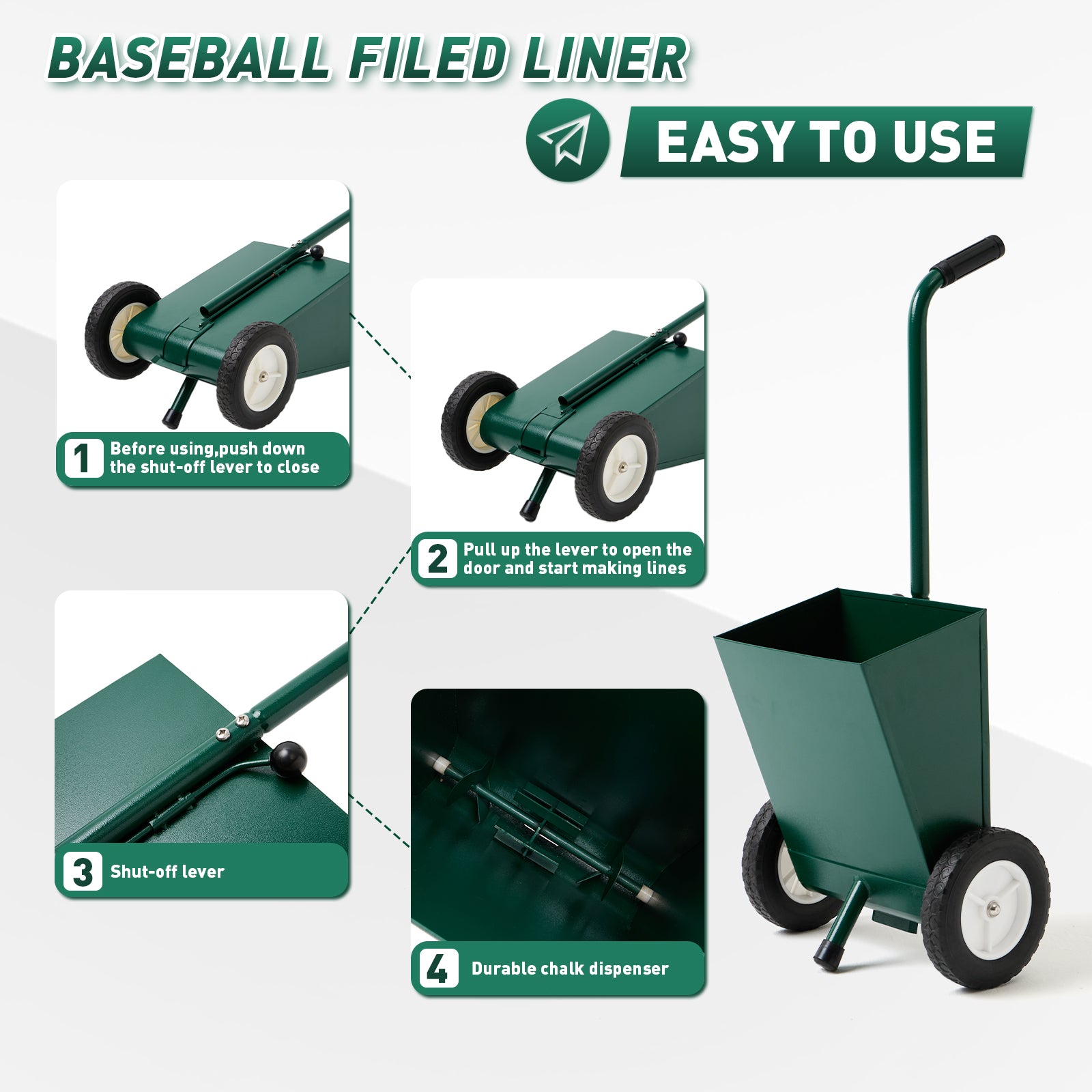 Filed Chalker for Baseball and Softball Field, Dry Line Marker, 25 Lbs