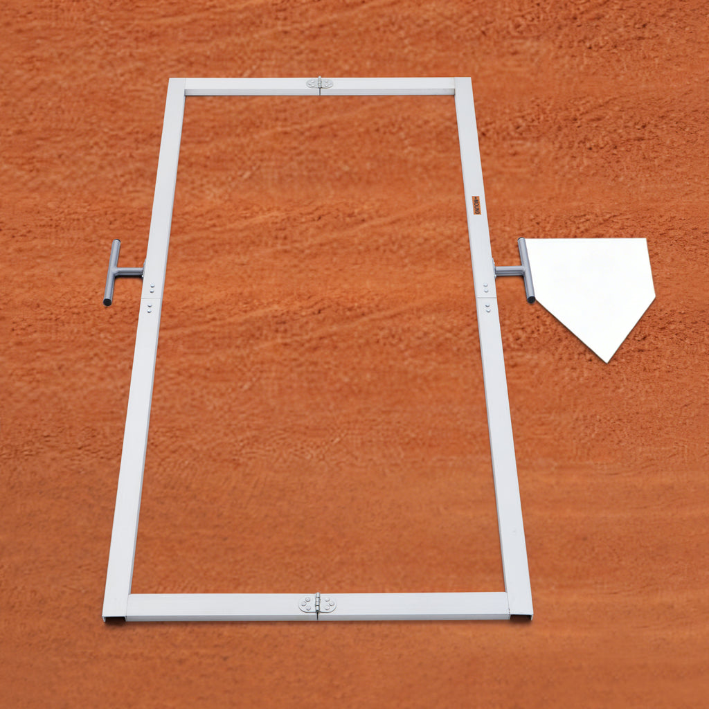 Batter's Box Template, Aluminum, Foldable, Heavy-Duty, for Baseball and Softball Field, Coaching Accessory