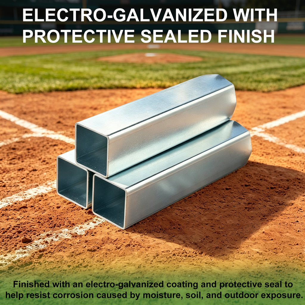 Crimped Style Baseball Ground Anchor, Fits Standard 1.5” Square Base Stem