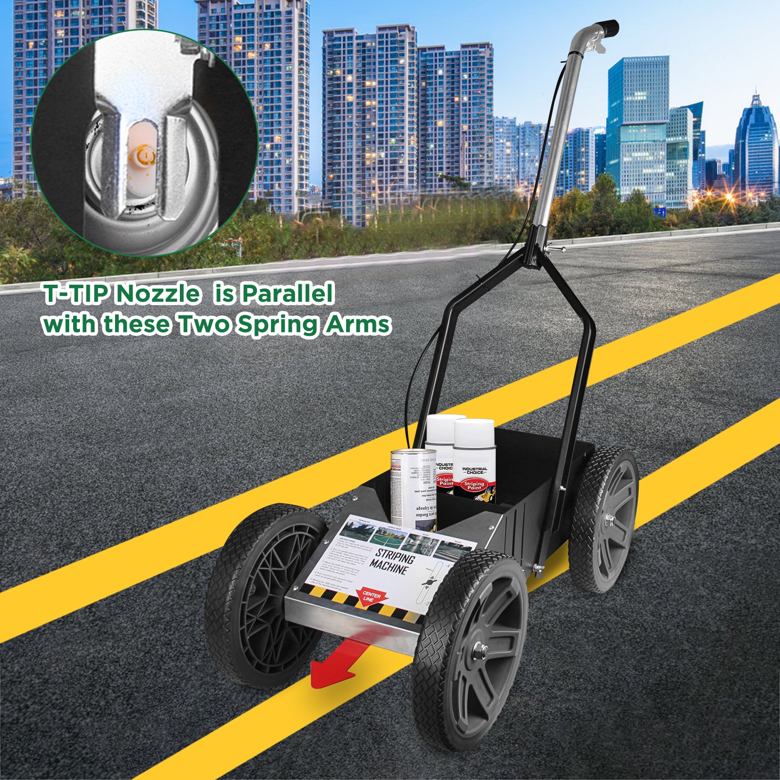 High-Performance Striping Line Marking Machine for Athletic Fields, Work with Inverted Striping Spray Paint