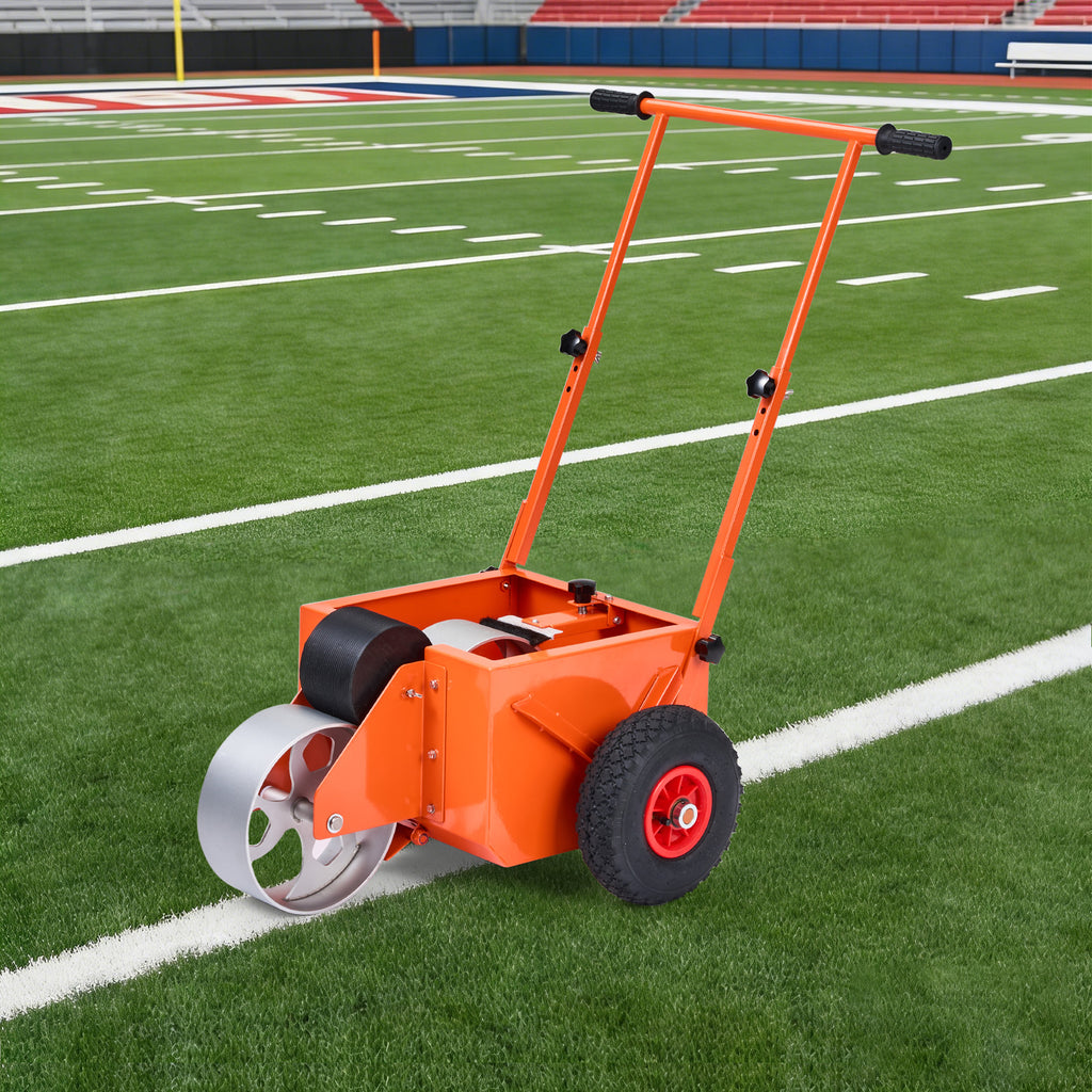 Wheel Transfer Line Marker for Sports Fields, 4 inch Wide Line, Durable Steel Paint Tank, Adjustable Handle, Big Pneumatic Wheels