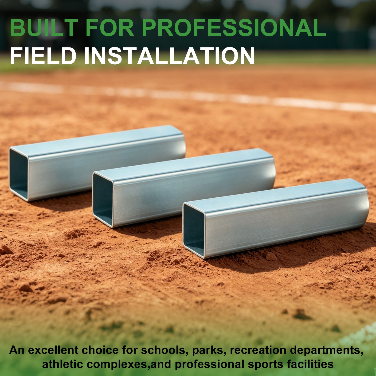 Crimped Style Baseball Ground Anchor, Fits Standard 1.5” Square Base Stem