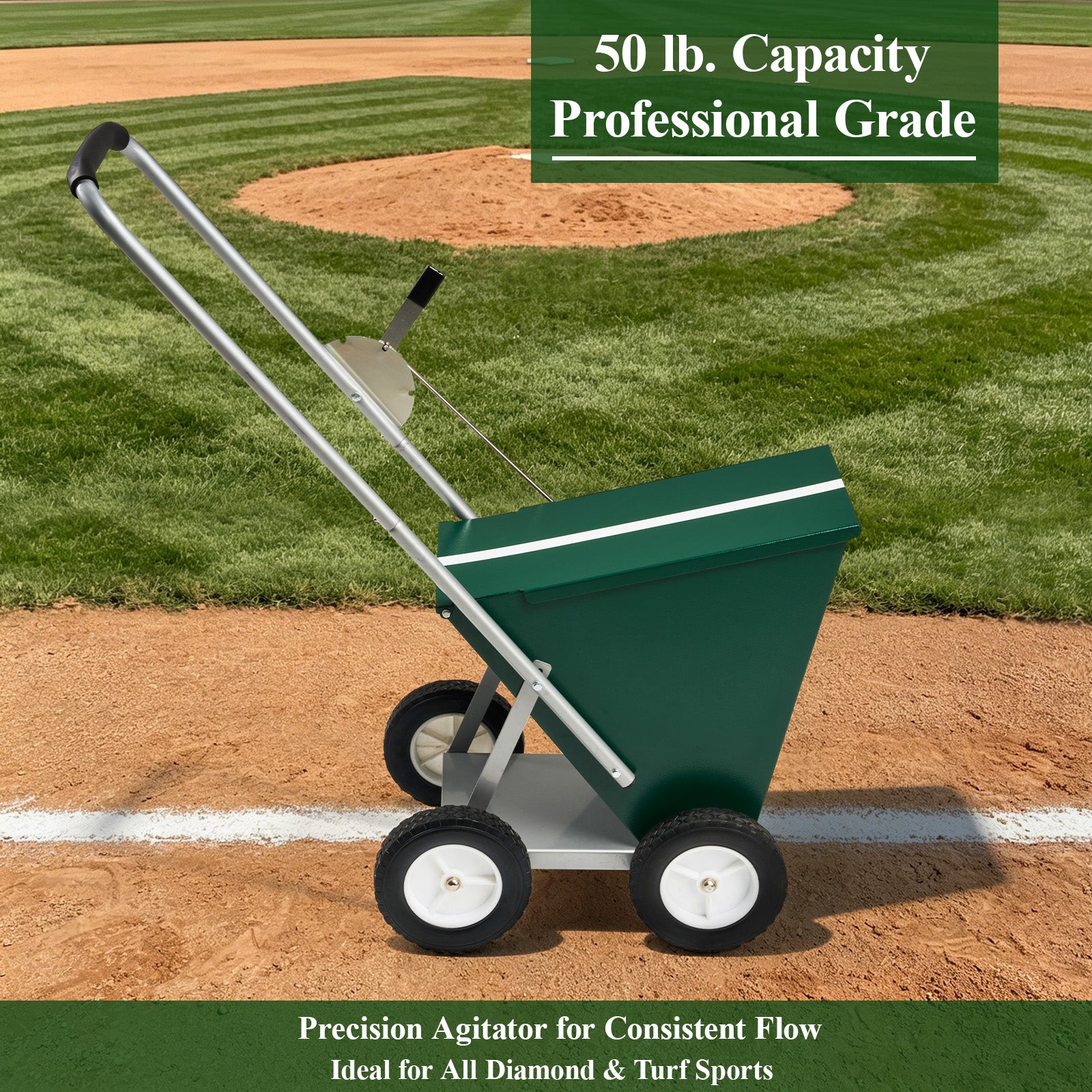 Field chalker for Baseball andSoftball Field, Dry Line Marker, 2" and 4" Wide Lines Adjustable, 50 Lbs